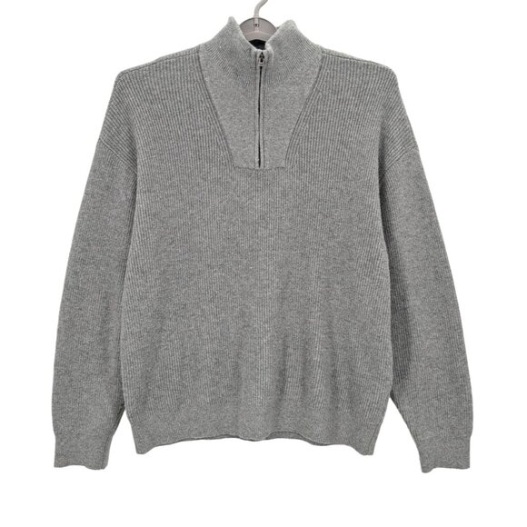 Abercrombie & Fitch Rib Knit Sweater Men Size XXL Mock Neck 1/4 Zip Preppy City
